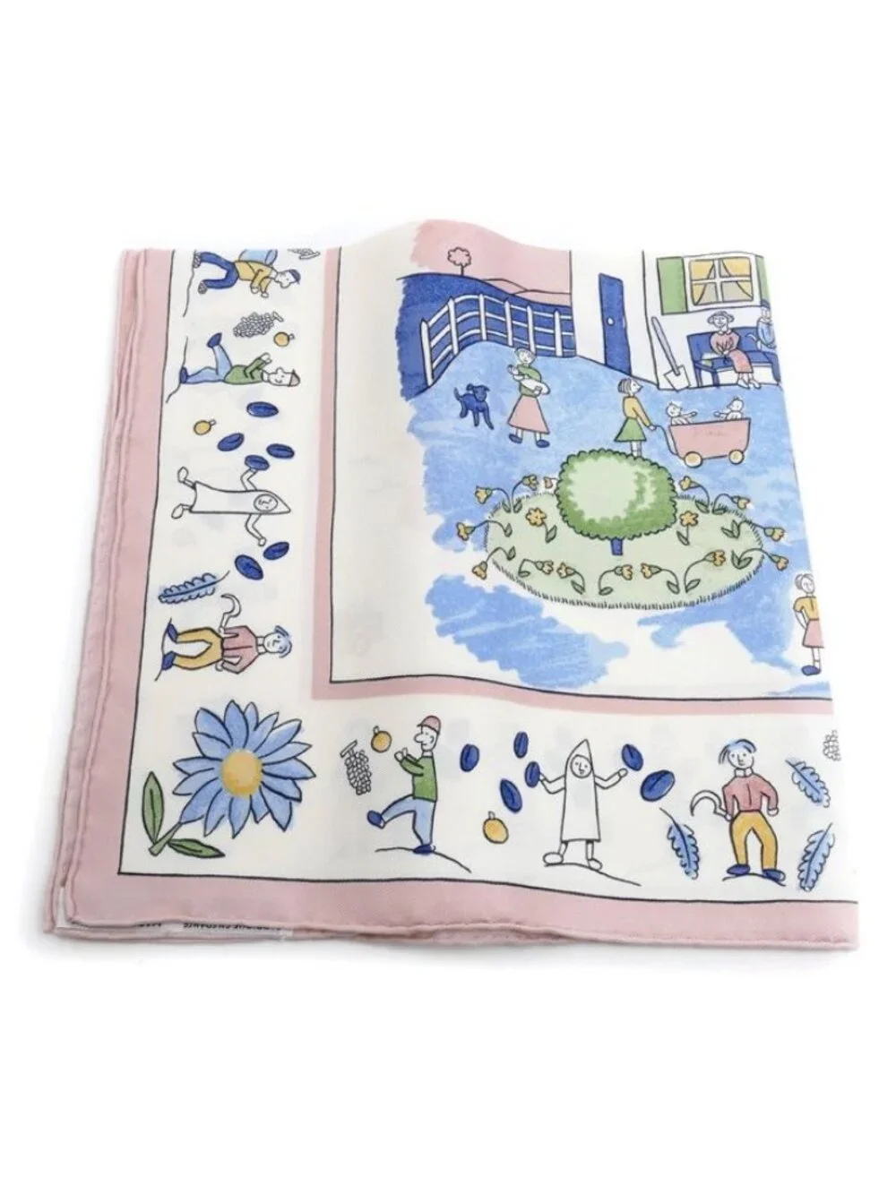 Hermes Carre 45 RE Tour a la Terre Scarf Multicolor Go Vintage